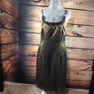 Spaghetti sleeve dress. Size 10. Color rust gold